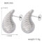 [316L鈦鋼]簡約水滴紋理耳釘 - F1409-钢色大款耳环