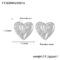 [316L鈦鋼]復古愛心粘鉆耳釘 - F1588-钢色耳环
