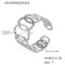 [316L鈦鋼]鏤空圓環交錯食指戒 - A516-钢色戒指, 7号