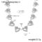 [316L鈦鋼]愛心拼接鏈條項鏈手鏈套裝TXE227 - TXP227-钢色爱心项链